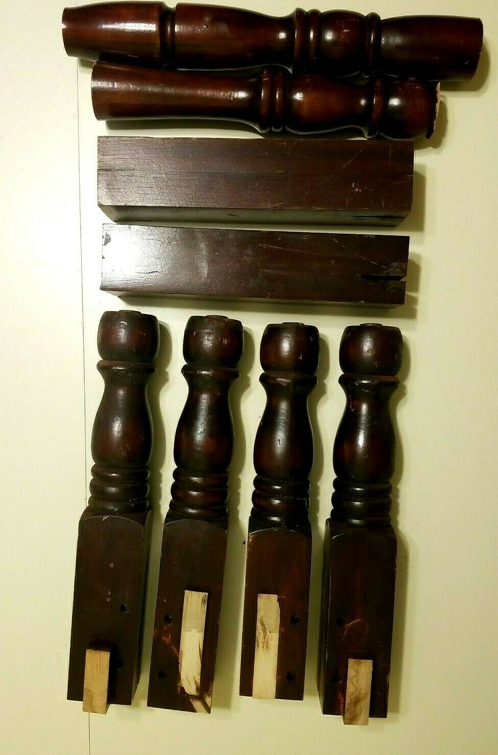 7 Finished Vintage Decorative Turned Wood Colonial Posts/pieces (d18mpm)